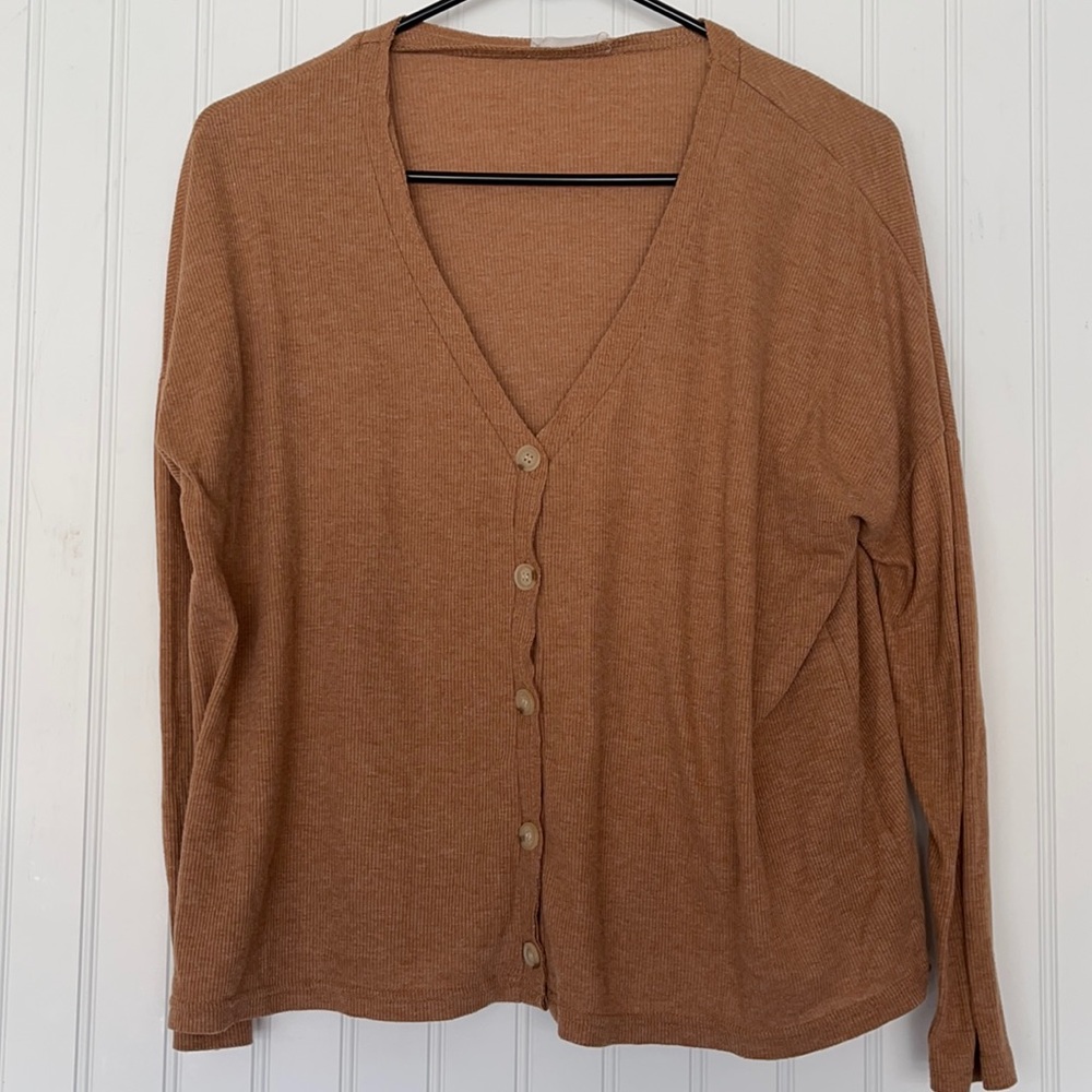 Ribbed Button Down Blouse